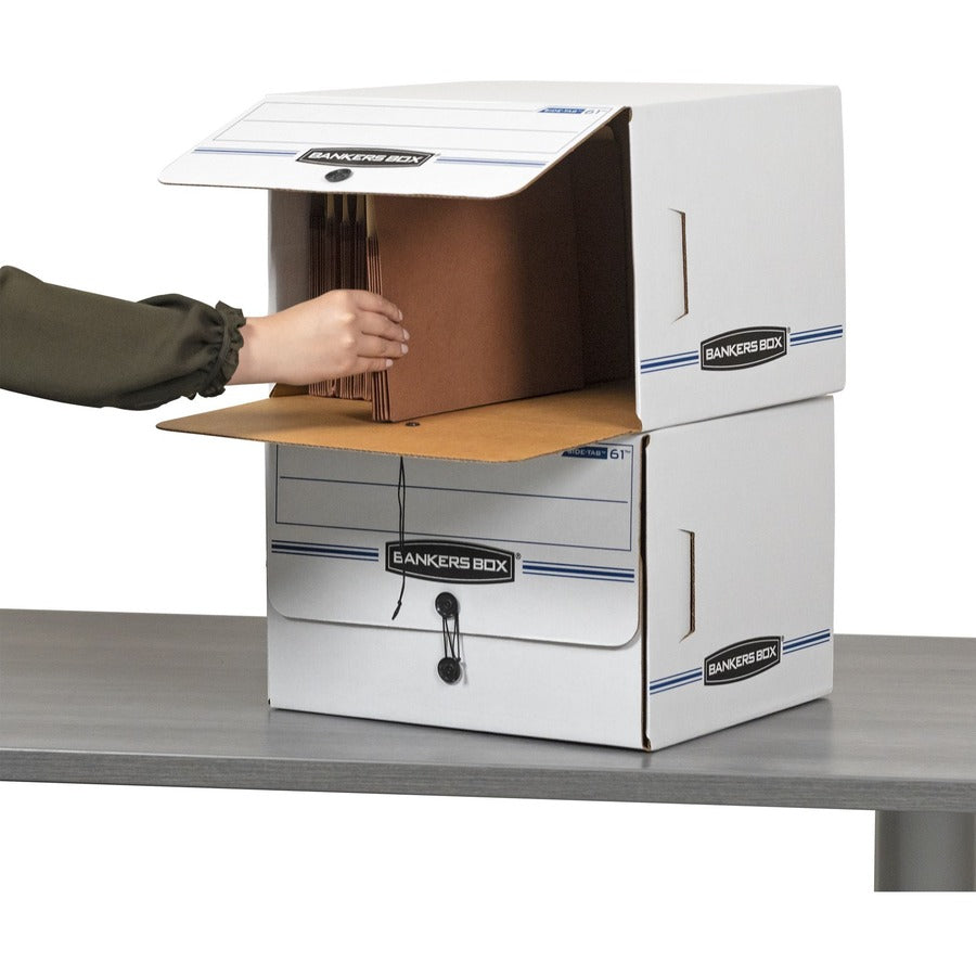 SIDE-TAB Storage Boxes, Letter Files, White/Blue, 12/Carton
