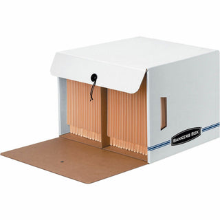 SIDE-TAB Storage Boxes, Letter Files, White/Blue, 12/Carton