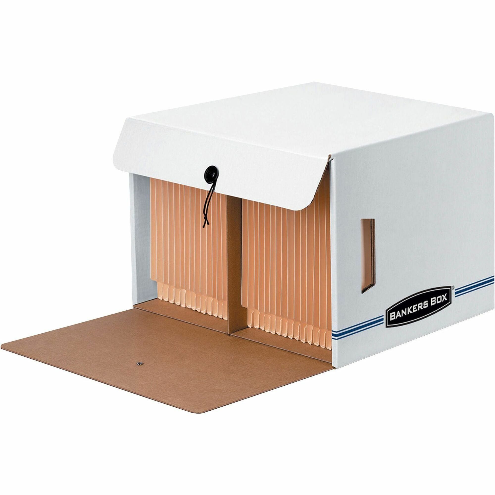 SIDE-TAB Storage Boxes, Letter Files, White/Blue, 12/Carton