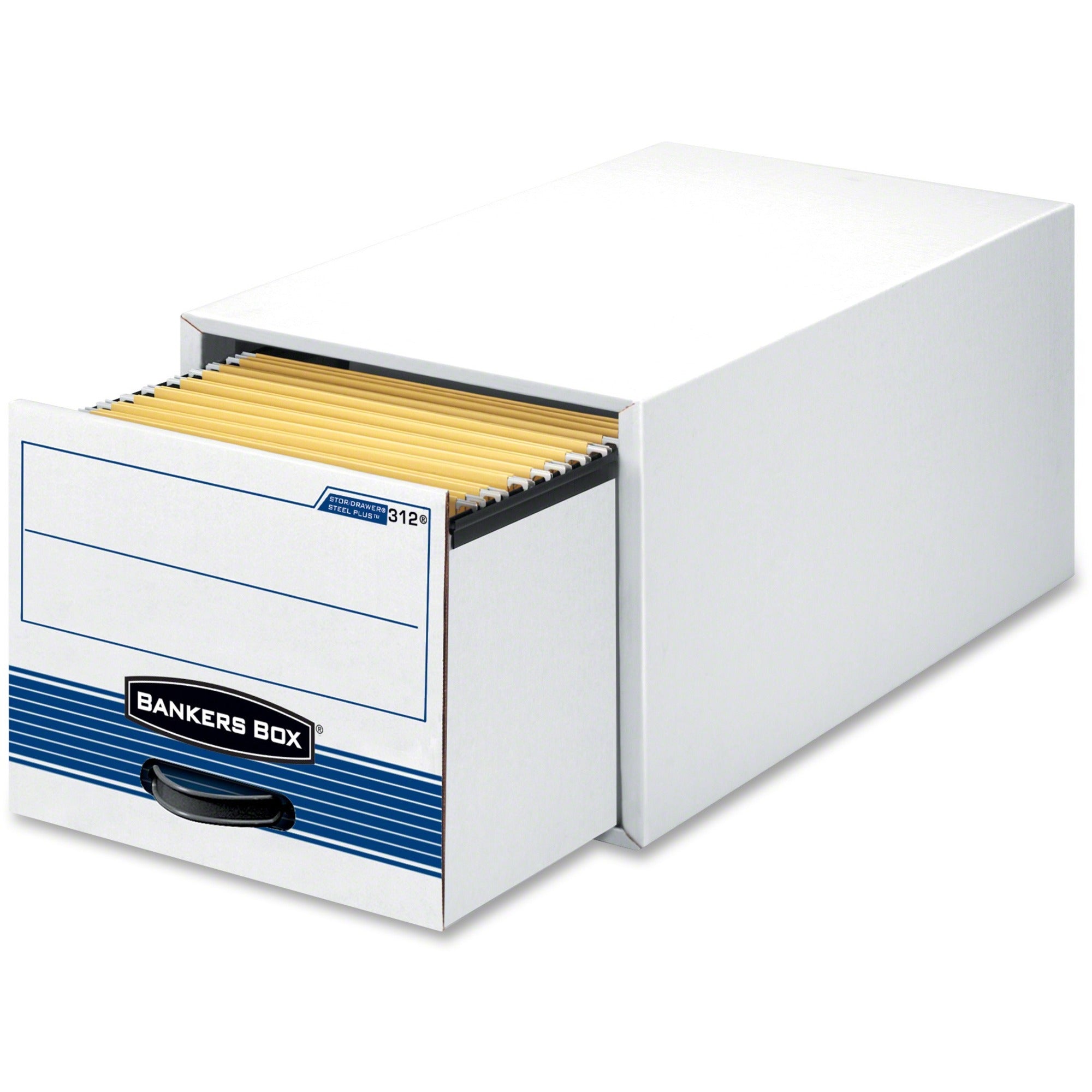 STOR/DRAWER STEEL PLUS Extra Space-Savings Storage Drawers, Legal Files, 17" x 25.5" x 11.5", White/Blue, 6/Carton