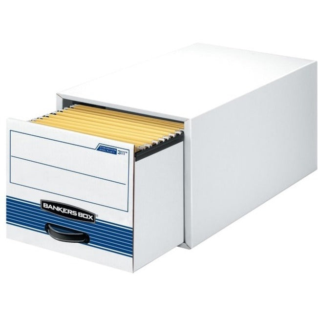 STOR/DRAWER STEEL PLUS Extra Space-Savings Storage Drawers, Legal Files, 17" x 25.5" x 11.5", White/Blue, 6/Carton
