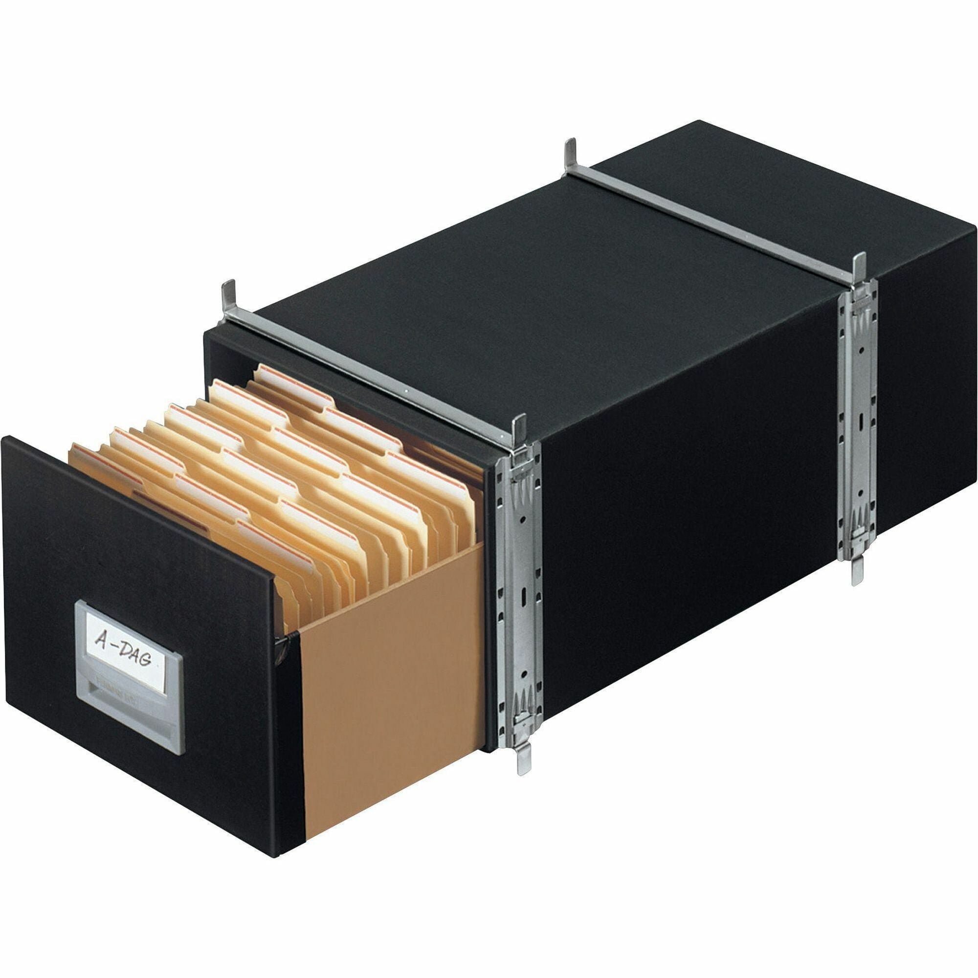 STAXONSTEEL Maximum Space-Saving Storage Drawers, Letter Files, 14" x 25.5" x 11.13", Black, 6/Carton