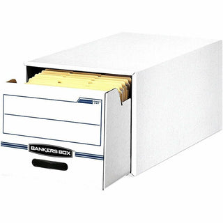 STOR/DRAWER Basic Space-Savings Storage Drawers, Legal Files, 16.75" x 19.5" x 11.5", White/Blue, 6/Carton