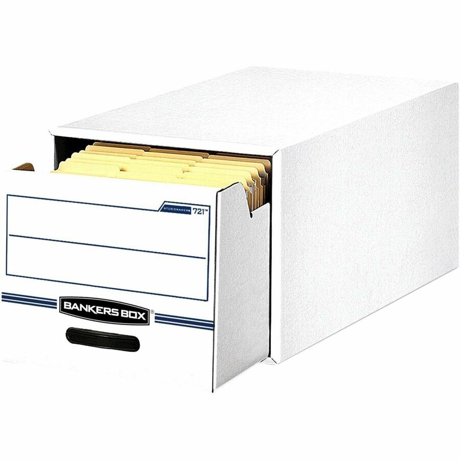 STOR/DRAWER Basic Space-Savings Storage Drawers, Legal Files, 16.75" x 19.5" x 11.5", White/Blue, 6/Carton