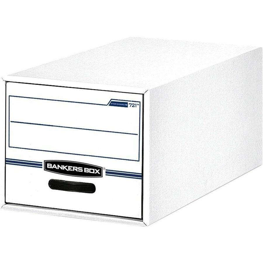STOR/DRAWER Basic Space-Savings Storage Drawers, Legal Files, 16.75" x 19.5" x 11.5", White/Blue, 6/Carton