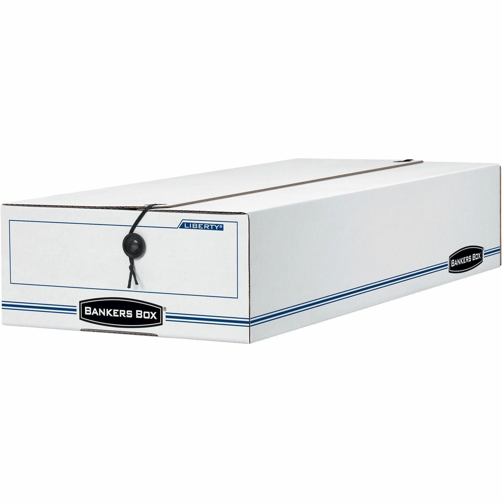 LIBERTY Check and Form Boxes, 9.25" x 23.75" x 4.25", White/Blue, 12/Carton