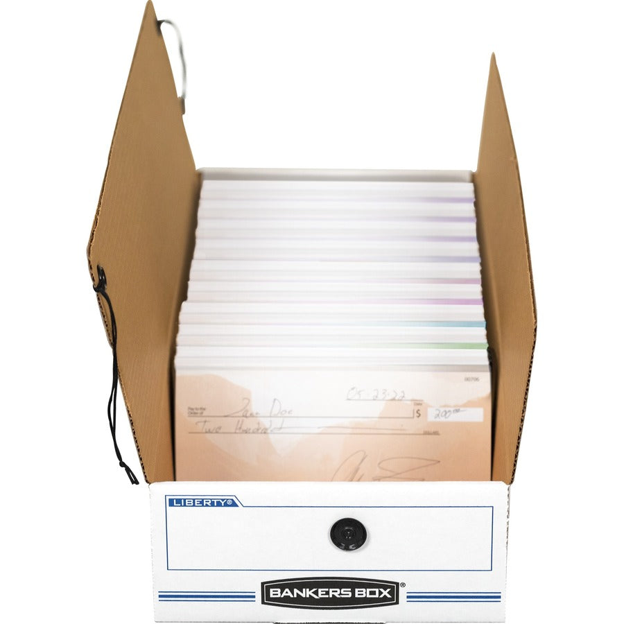LIBERTY Check and Form Boxes, 9.25" x 23.75" x 4.25", White/Blue, 12/Carton