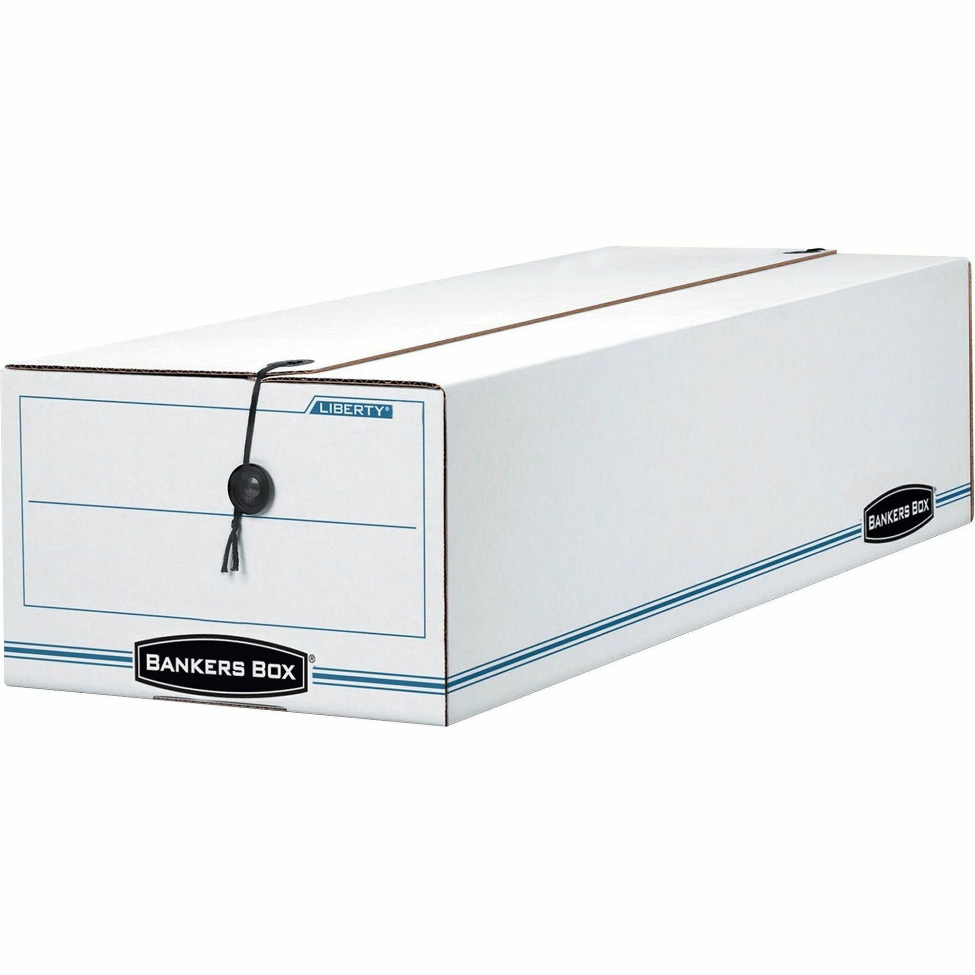 LIBERTY Check and Form Boxes, 6.25" x 24" x 4.5", White/Blue, 12/Carton