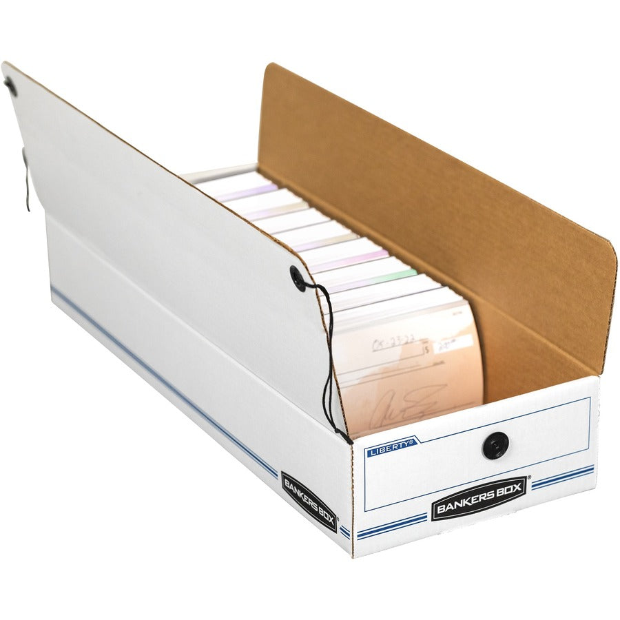 LIBERTY Check and Form Boxes, 9.5" x 23.75" x 4.5", White/Blue, 12/Carton