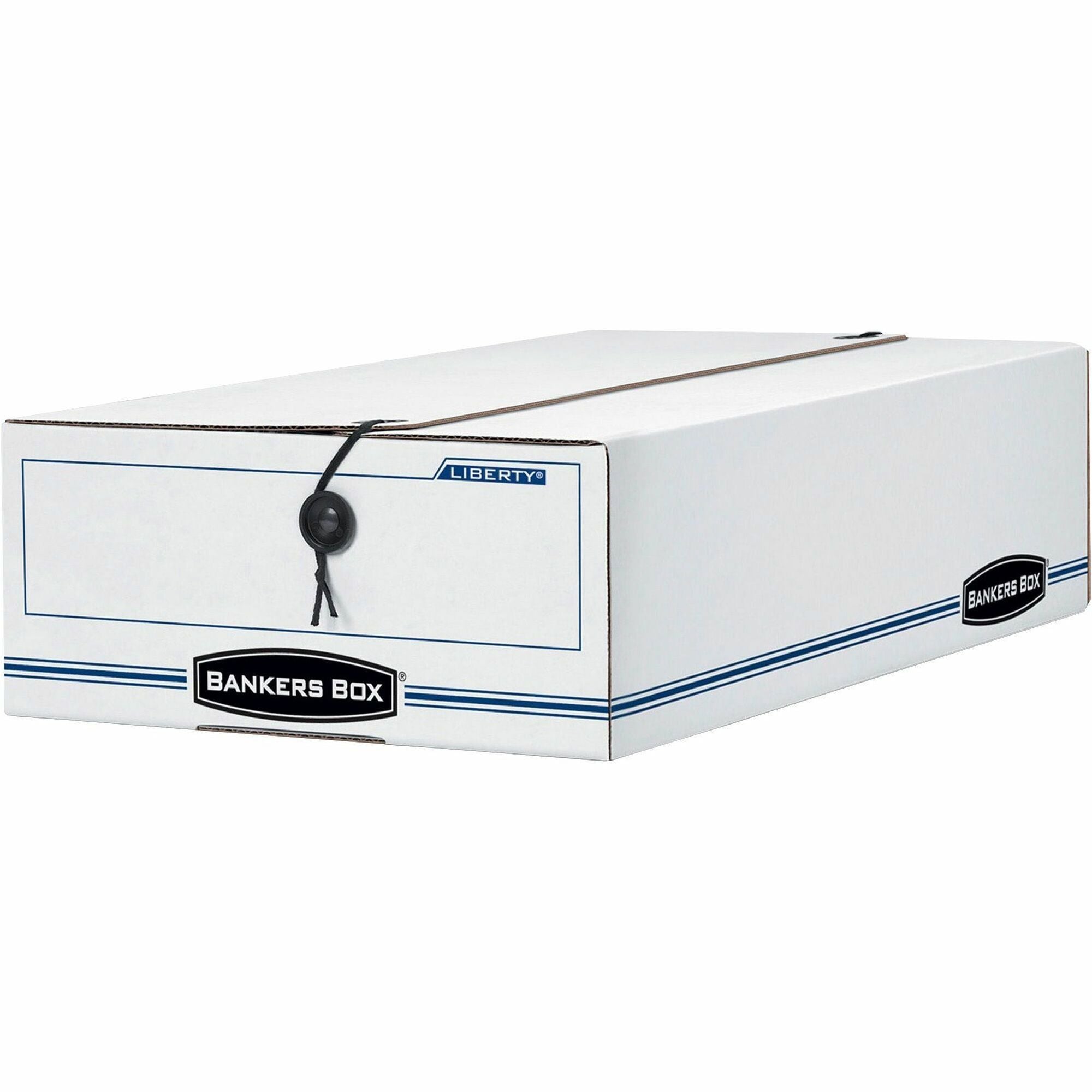 LIBERTY Check and Form Boxes, 9.25" x 15" x 4.25", White/Blue, 12/Carton