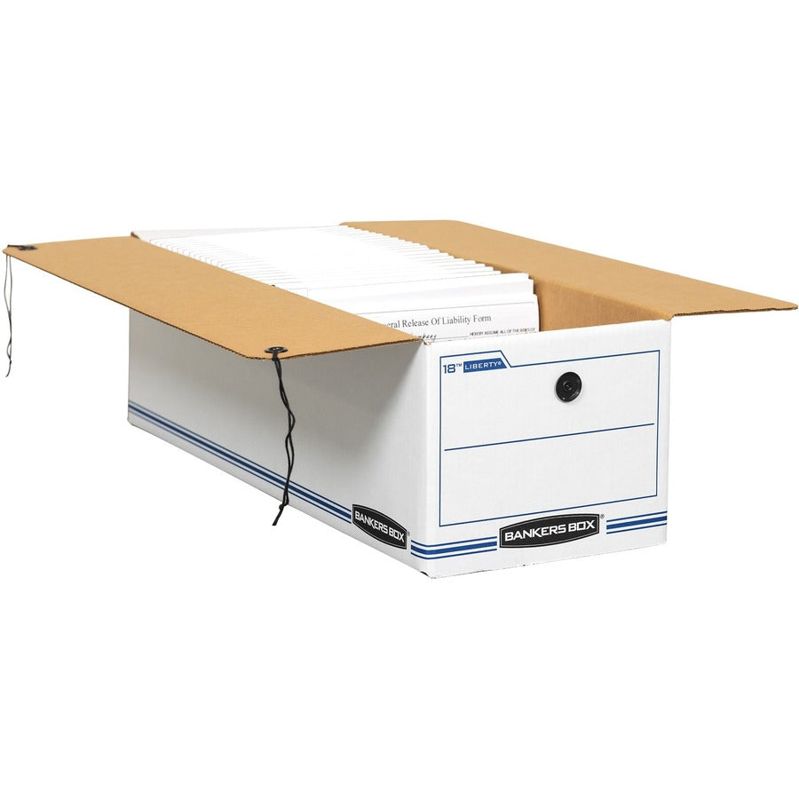 LIBERTY Check and Form Boxes, 9" x 24.25" x 7.5", White/Blue, 12/Carton