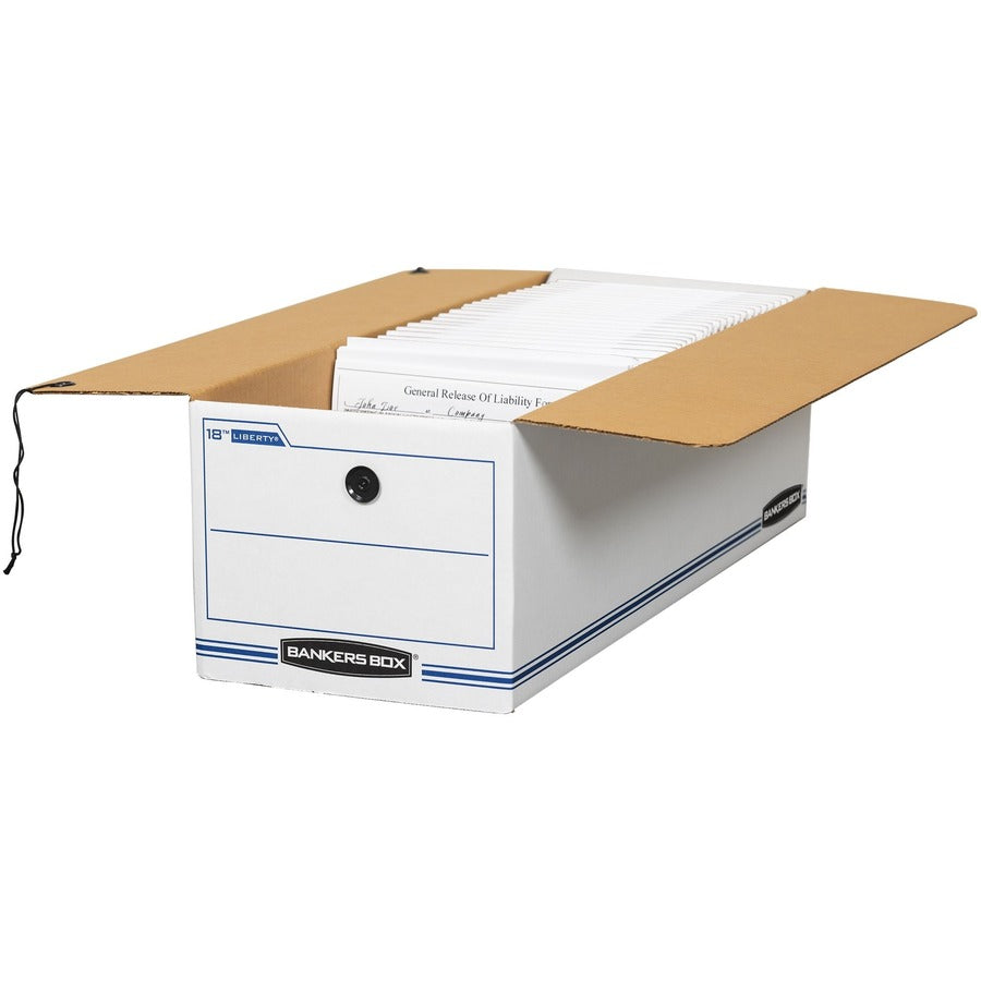 LIBERTY Check and Form Boxes, 9" x 24.25" x 7.5", White/Blue, 12/Carton