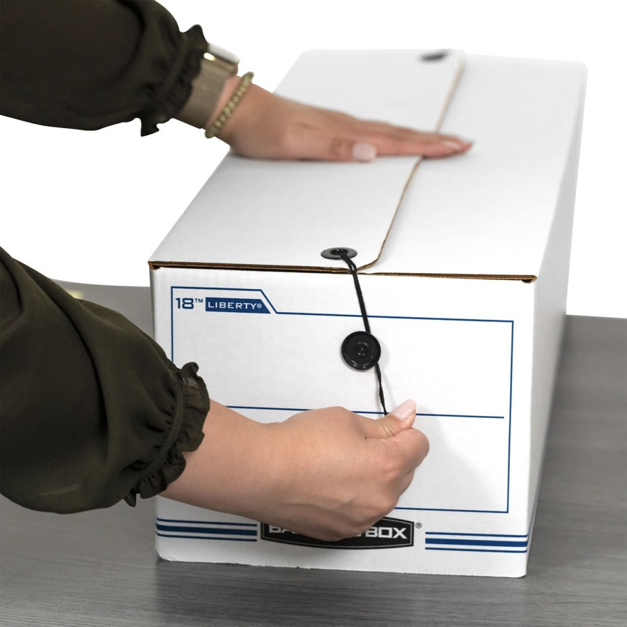 LIBERTY Check and Form Boxes, 9" x 24.25" x 7.5", White/Blue, 12/Carton
