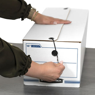LIBERTY Check and Form Boxes, 9" x 24.25" x 7.5", White/Blue, 12/Carton