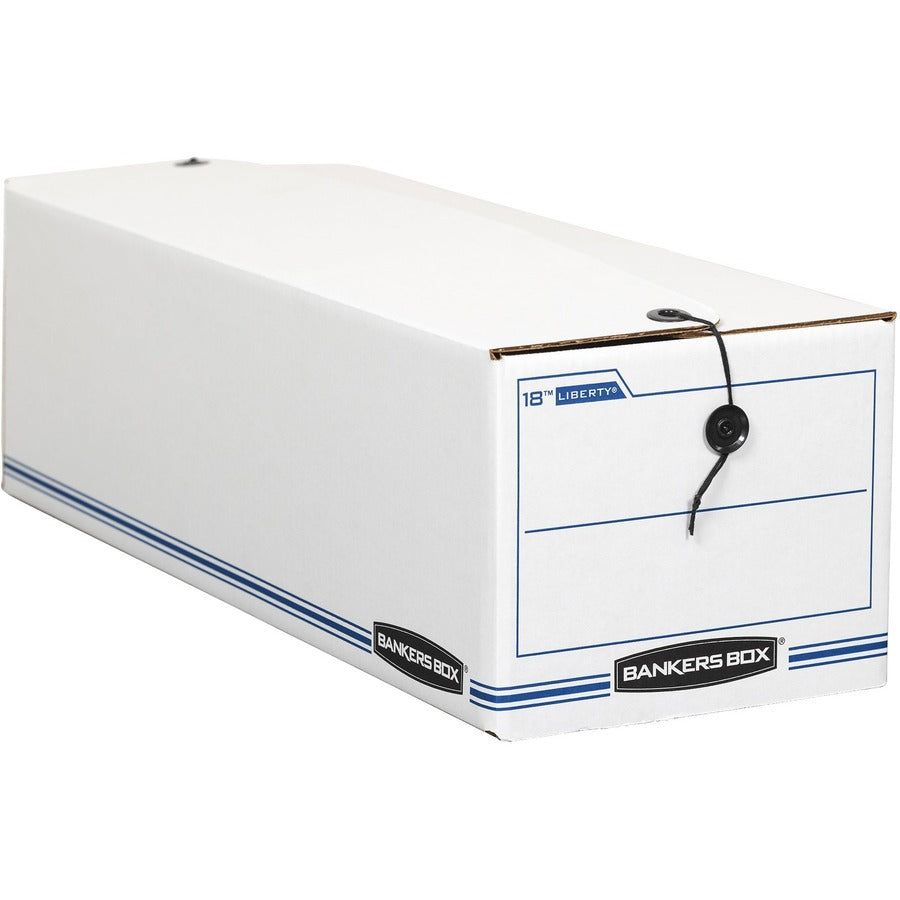 LIBERTY Check and Form Boxes, 9" x 24.25" x 7.5", White/Blue, 12/Carton