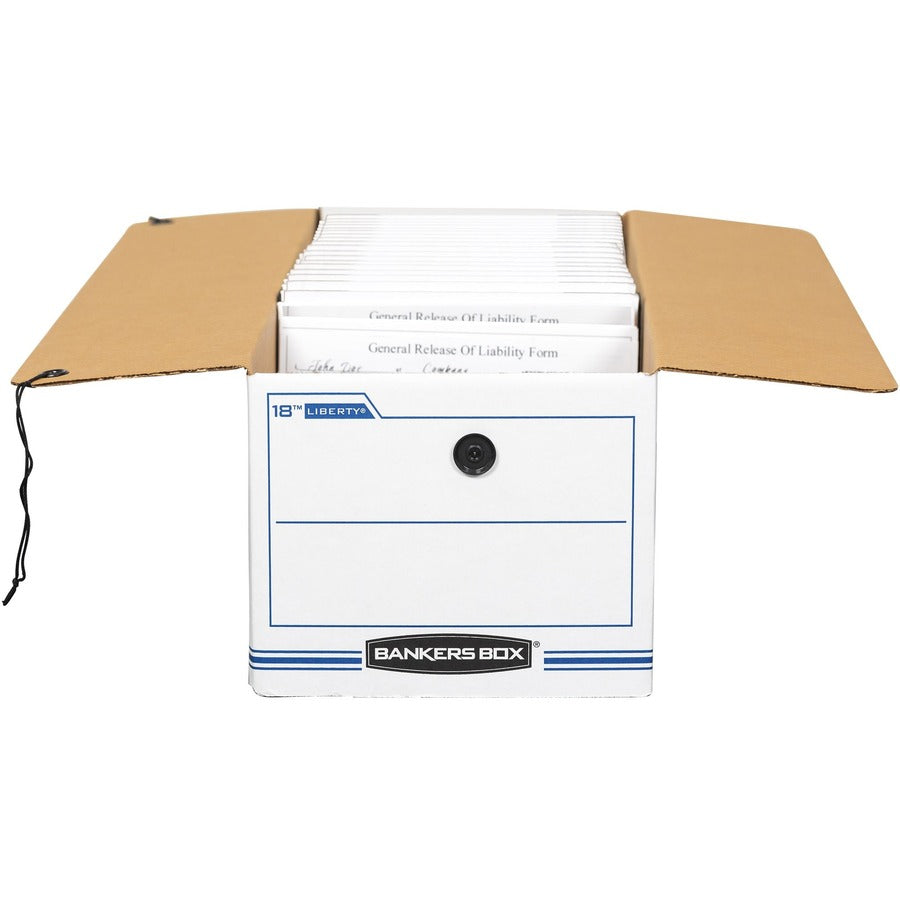 LIBERTY Check and Form Boxes, 9" x 24.25" x 7.5", White/Blue, 12/Carton