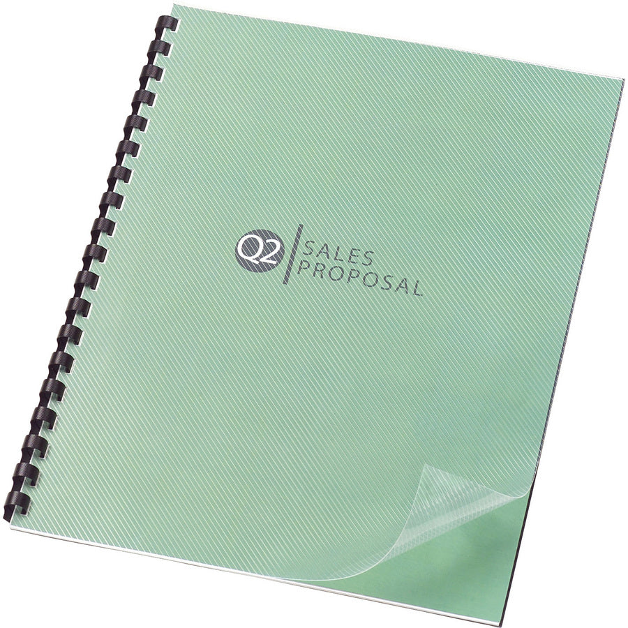 Design View Poly Presentation Covers for Binding Systems, Clear Lined, 11 x 8.5, Unpunched, 25/Pack
