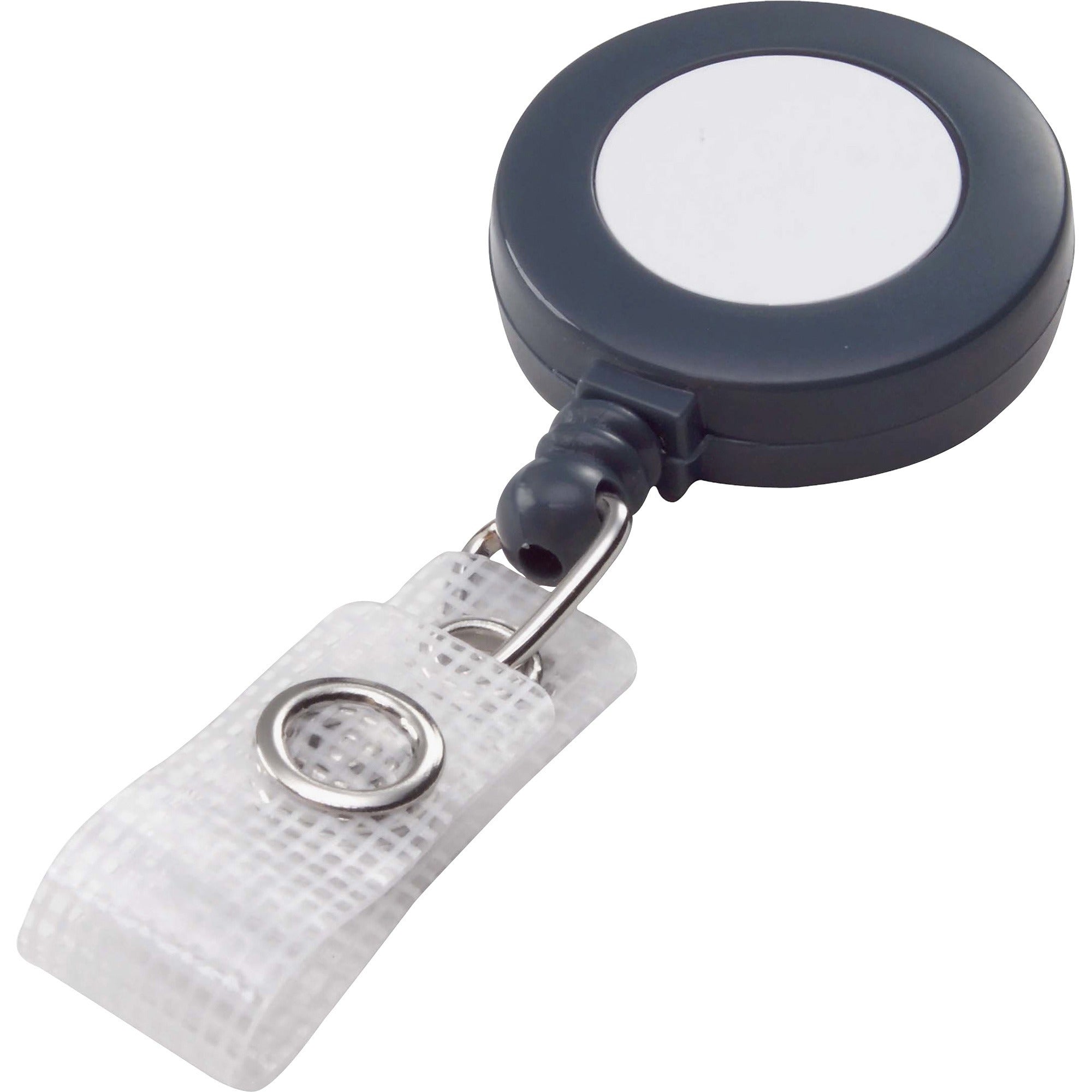 Badgemates Plastic Retractable Name Badge Reel, 3 ft Extension, Gray, 25/Box