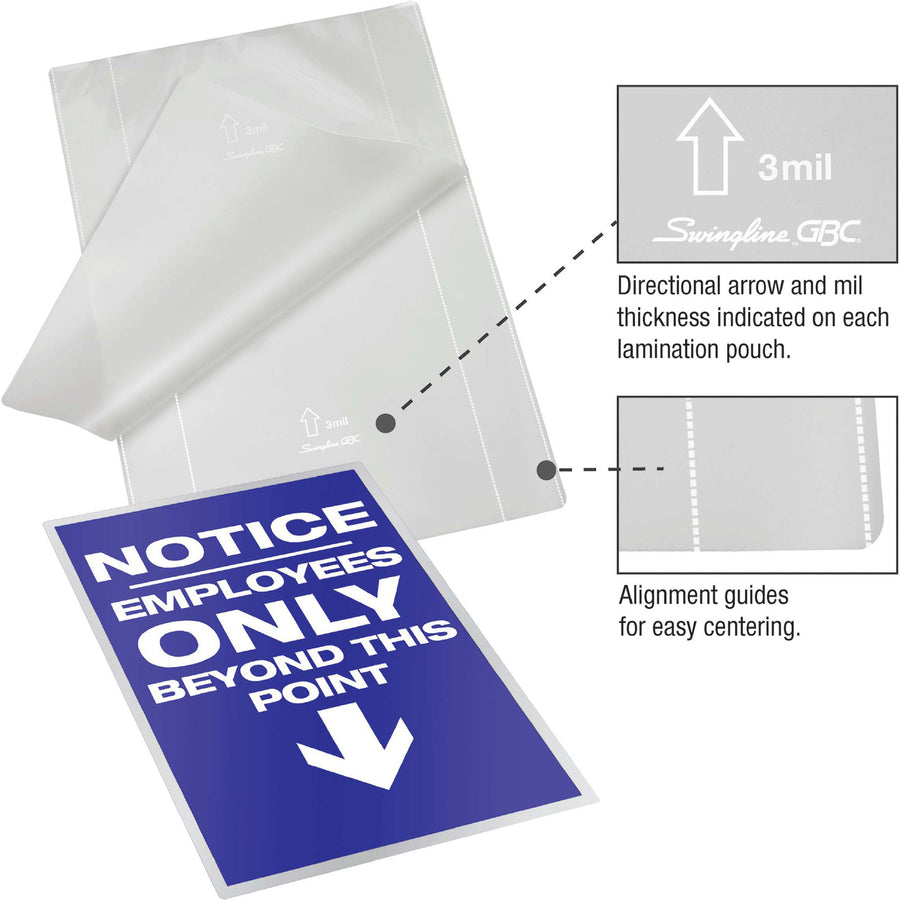 EZUse Thermal Laminating Pouches, 5 mil, 9" x 11.5", Gloss Clear, 10/Pack