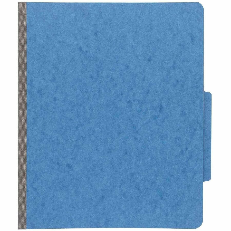 Pressboard Classification Folders, 2" Expansion, 1 Divider, 4 Fasteners, Letter Size, Sky Blue Exterior, 10/Box