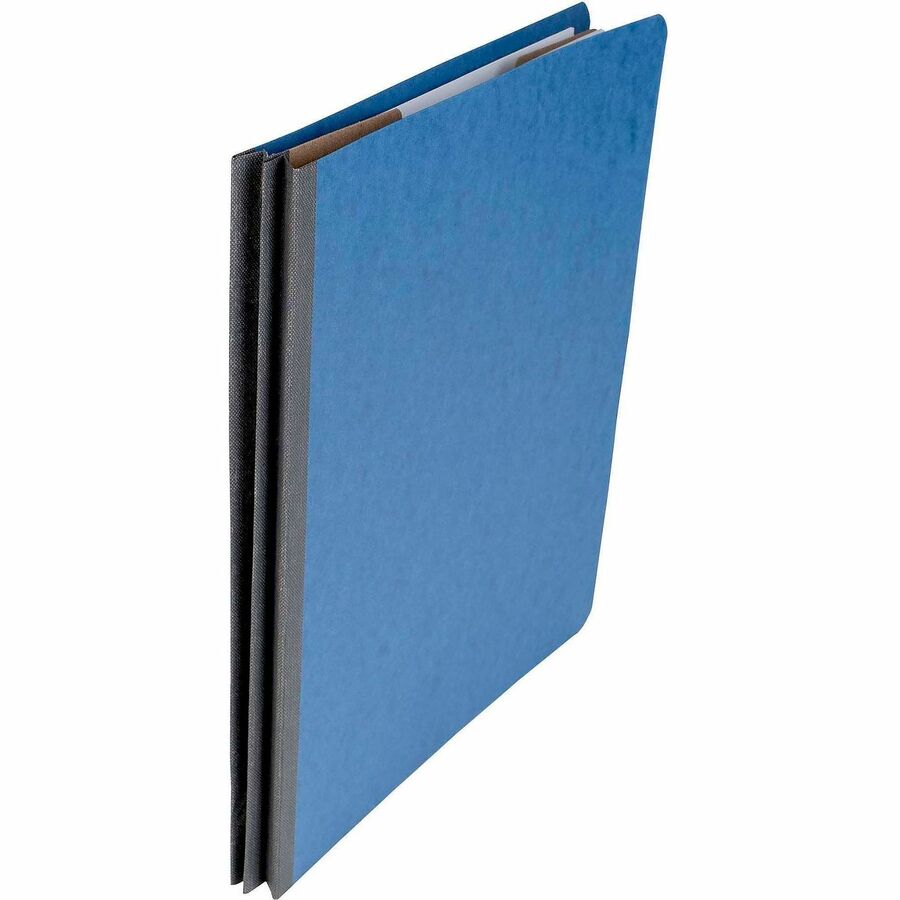 Pressboard Classification Folders, 2" Expansion, 1 Divider, 4 Fasteners, Letter Size, Sky Blue Exterior, 10/Box
