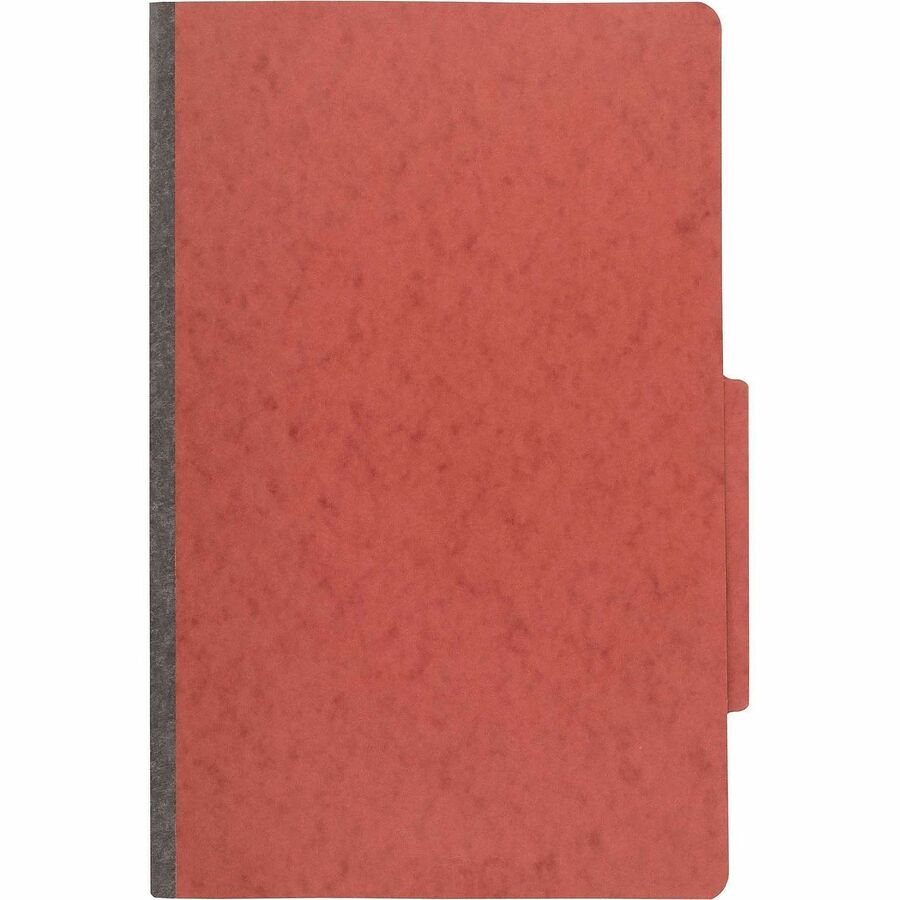 Pressboard Classification Folders, 2" Expansion, 1 Divider, 4 Fasteners, Legal Size, Earth Red Exterior, 10/Box