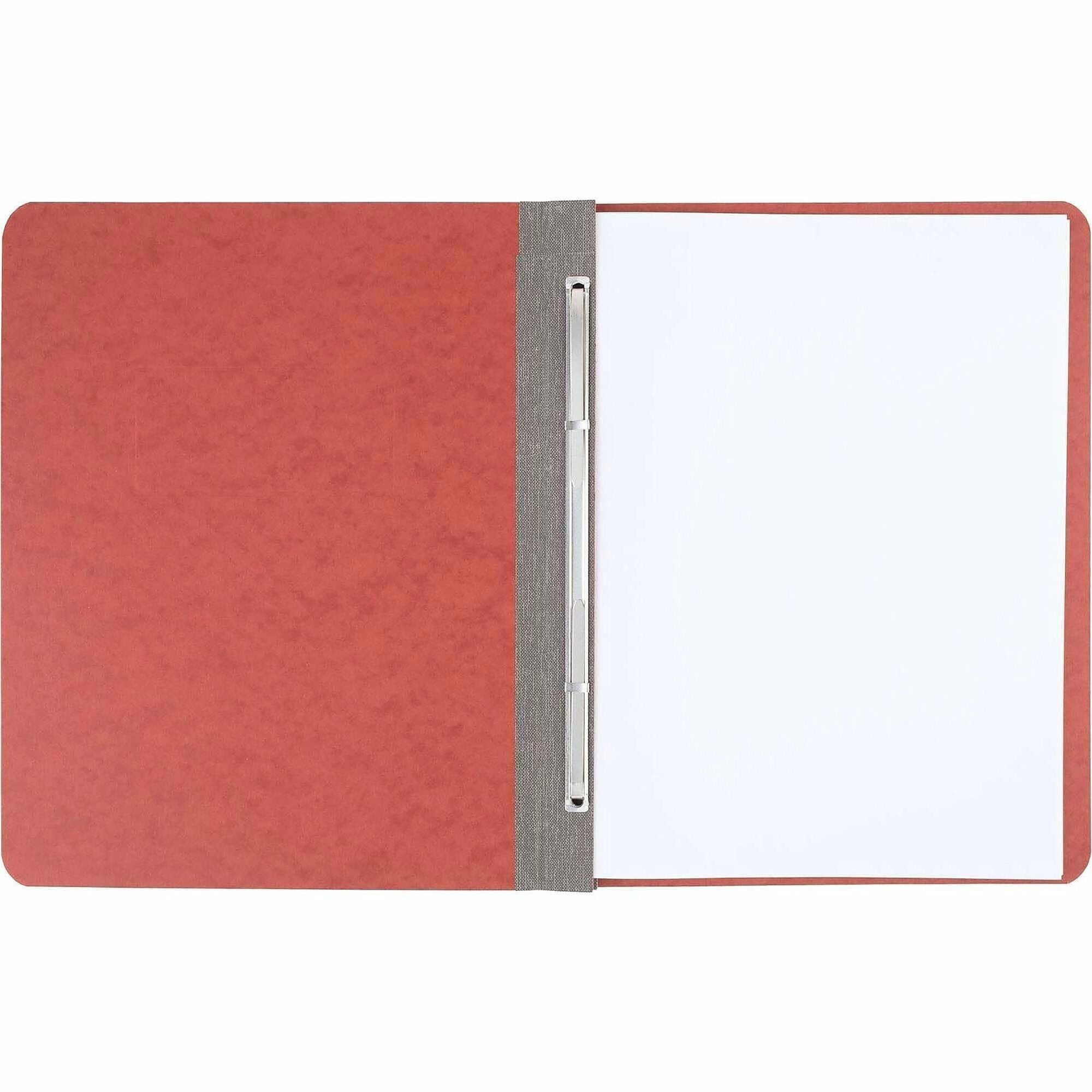 Presstex Report Cover with Tyvek Reinforced Hinge, Two-Piece Prong Fastener, 3" Capacity, 8.5 x 11, Red/Red