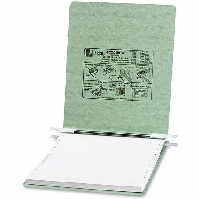 PRESSTEX Covers with Storage Hooks, 2 Posts, 6" Capacity, 9.5 x 11, Light Green