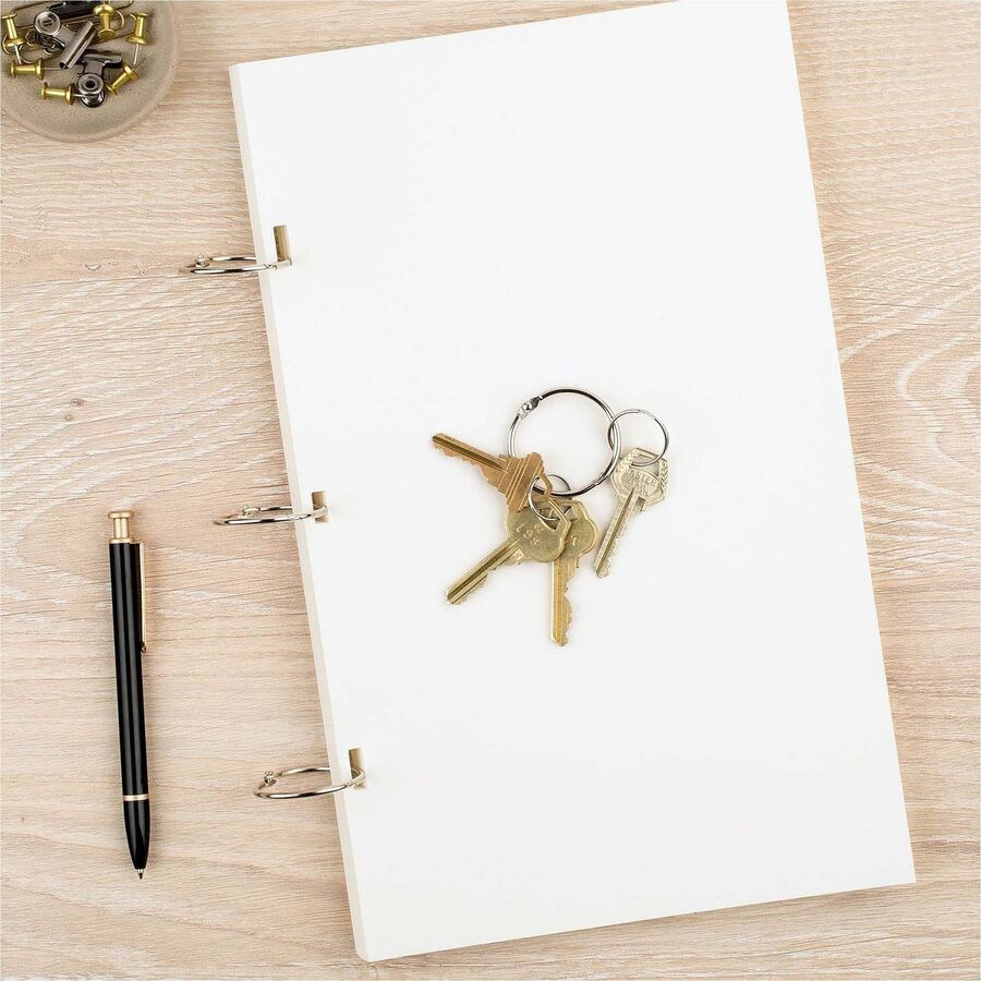Metal Book Rings, 1.5" Diameter, 100/Box