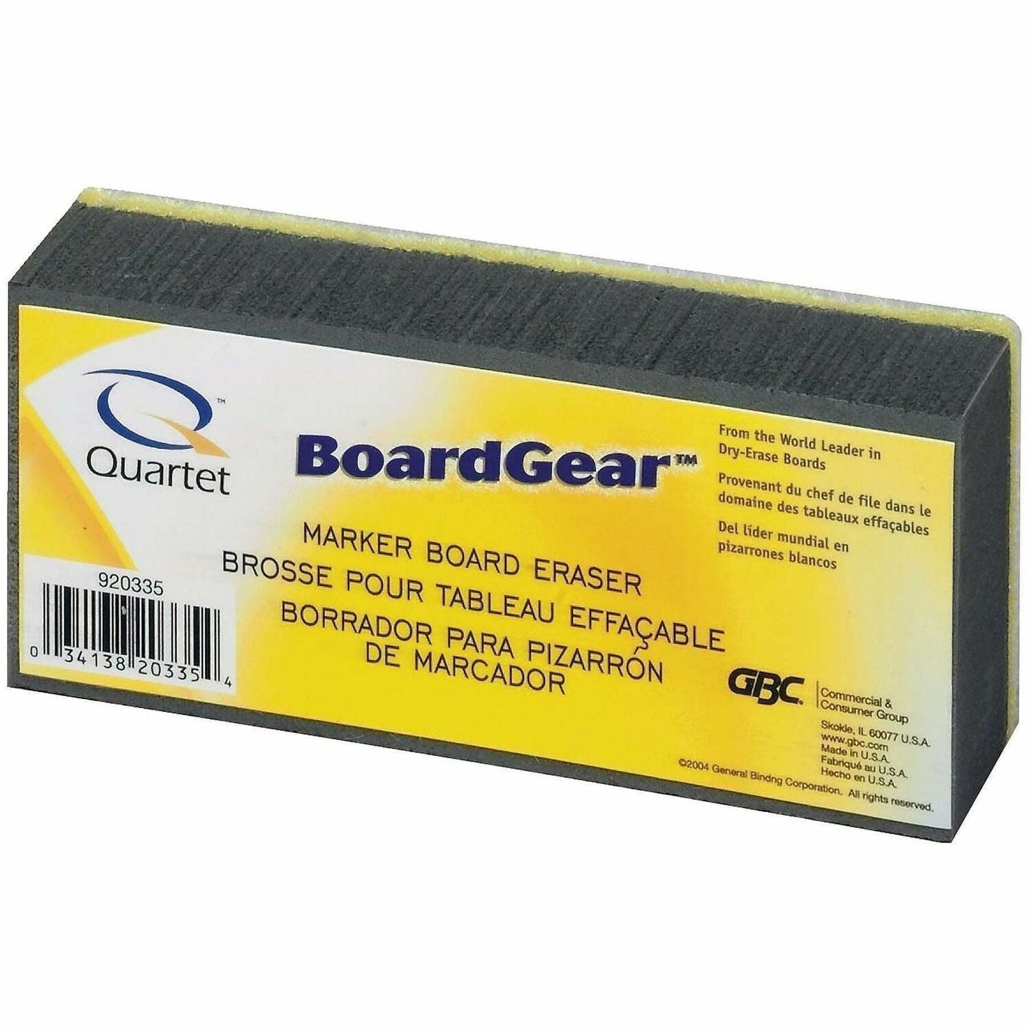 BoardGear Marker Board Eraser, 5" x 2.75" x 1.38