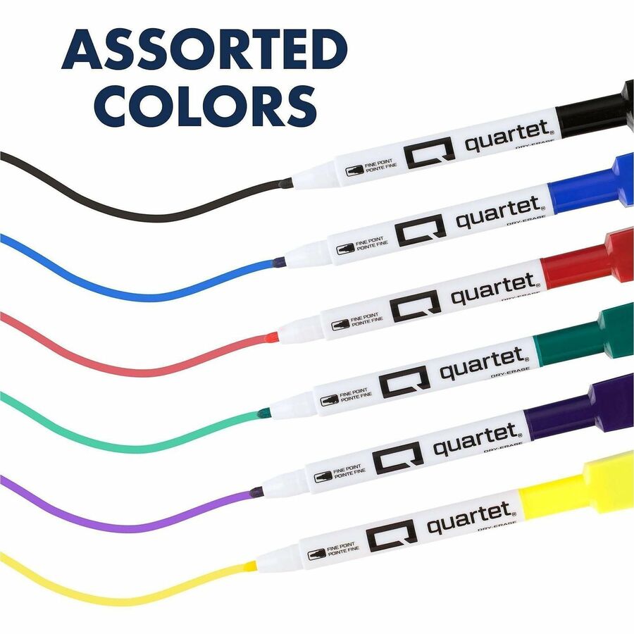 Low-Odor ReWritables Dry Erase Mini-Marker Set, Fine Bullet Tip, Assorted Classic Colors, 6/Set