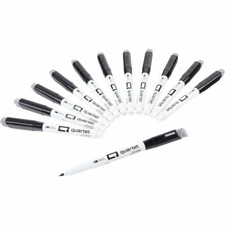 Quartet Classic Dry-Erase Markers with Eraser Cap - Fine Marker Point - Bullet Marker Point Style - Black - 1 Dozen