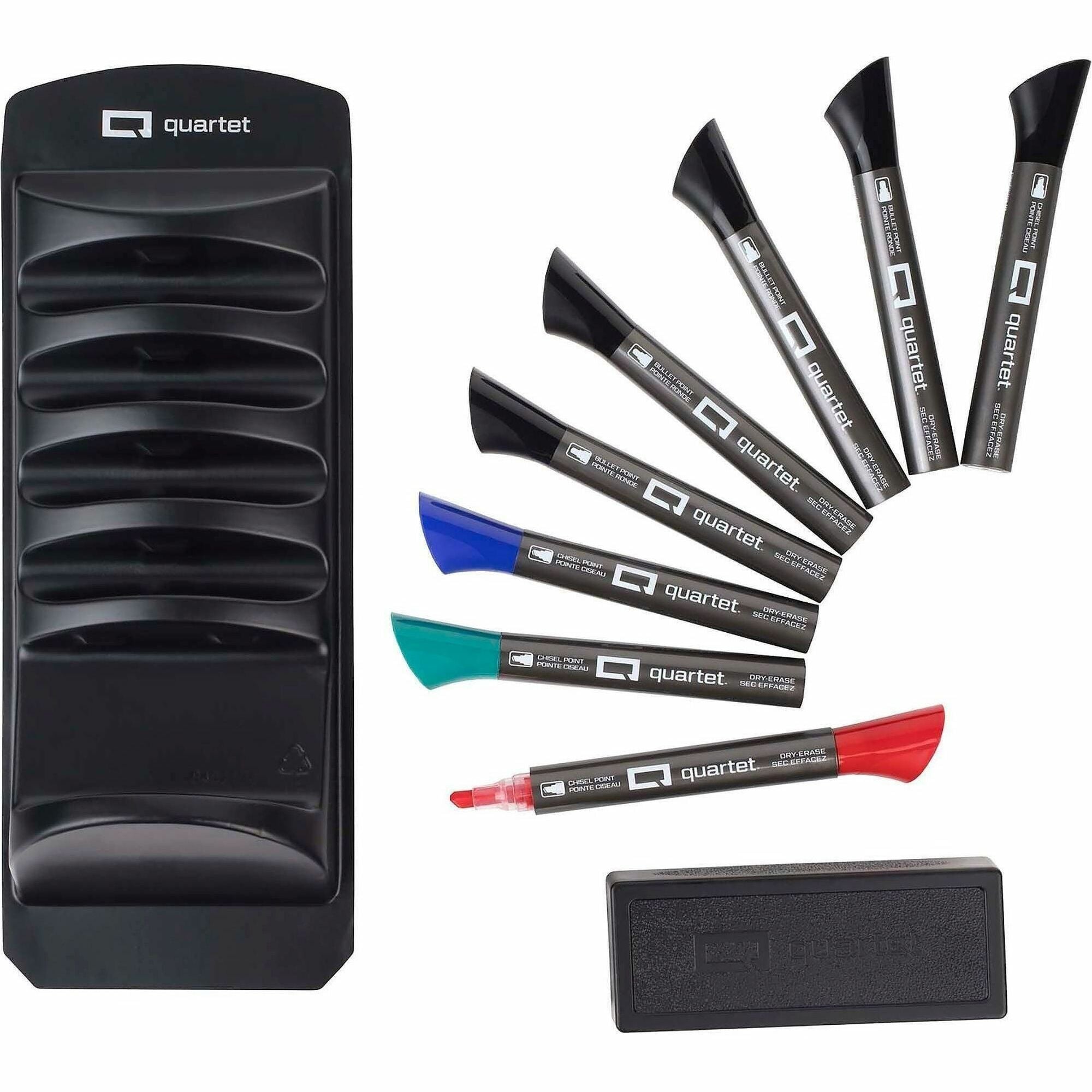 Marker Caddy Kit, Broad Chisel Tip, Assorted Colors, 8/Set