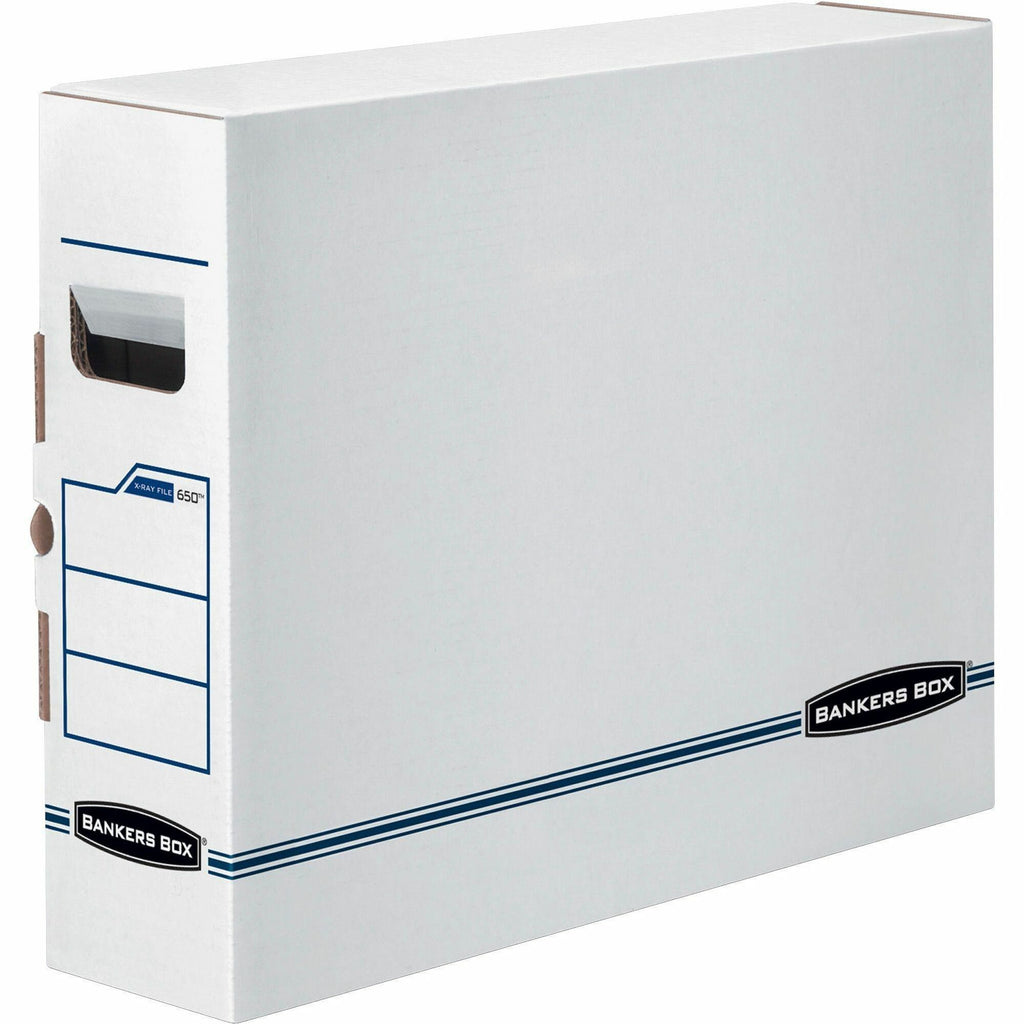 X-Ray Storage Boxes, 5" x 18.75" x 14.88", White/Blue, 6/Carton