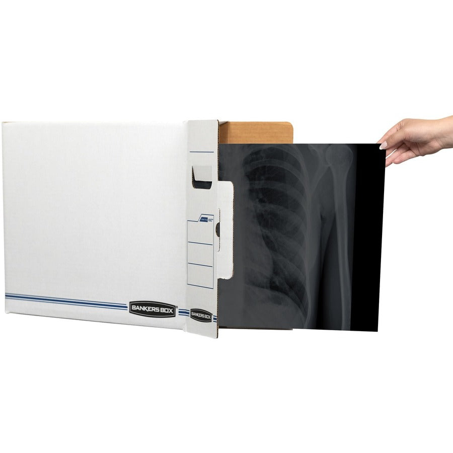X-Ray Storage Boxes, 5" x 18.75" x 14.88", White/Blue, 6/Carton
