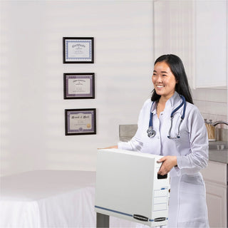 X-Ray Storage Boxes, 5" x 18.75" x 14.88", White/Blue, 6/Carton