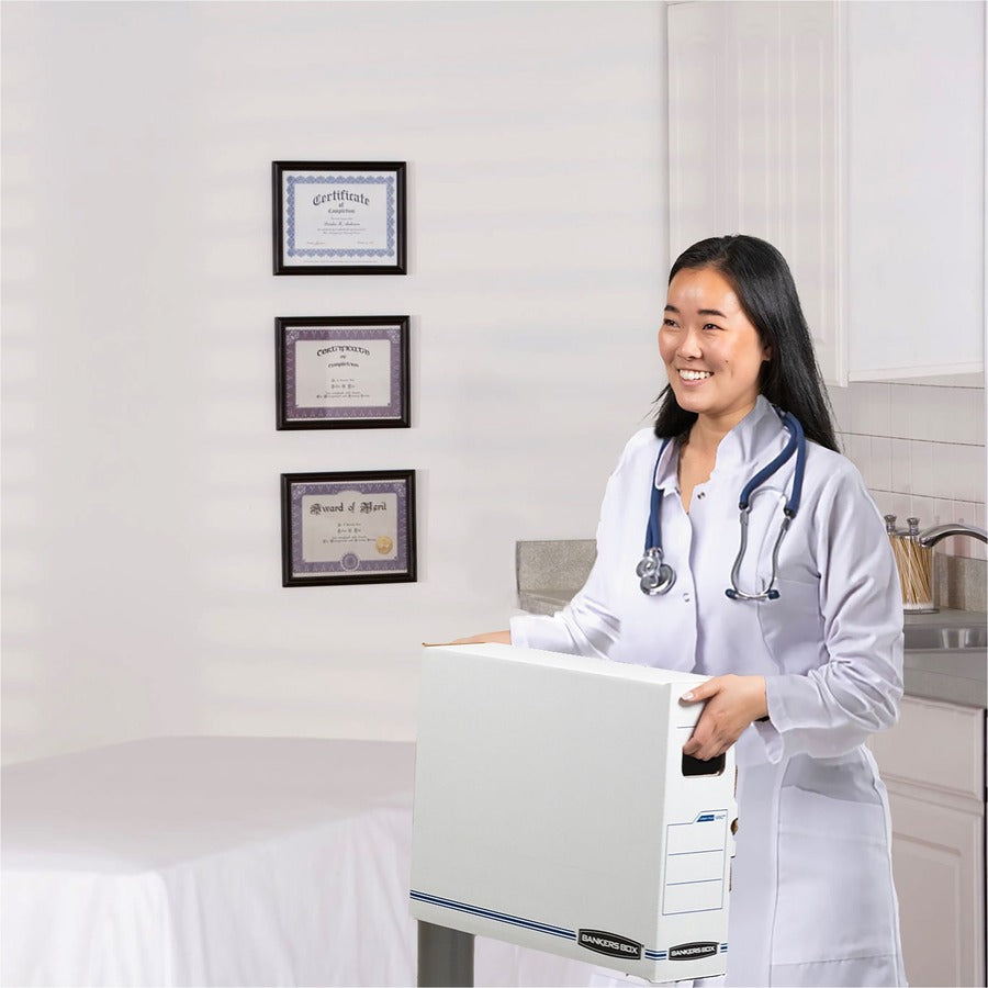 X-Ray Storage Boxes, 5" x 18.75" x 14.88", White/Blue, 6/Carton