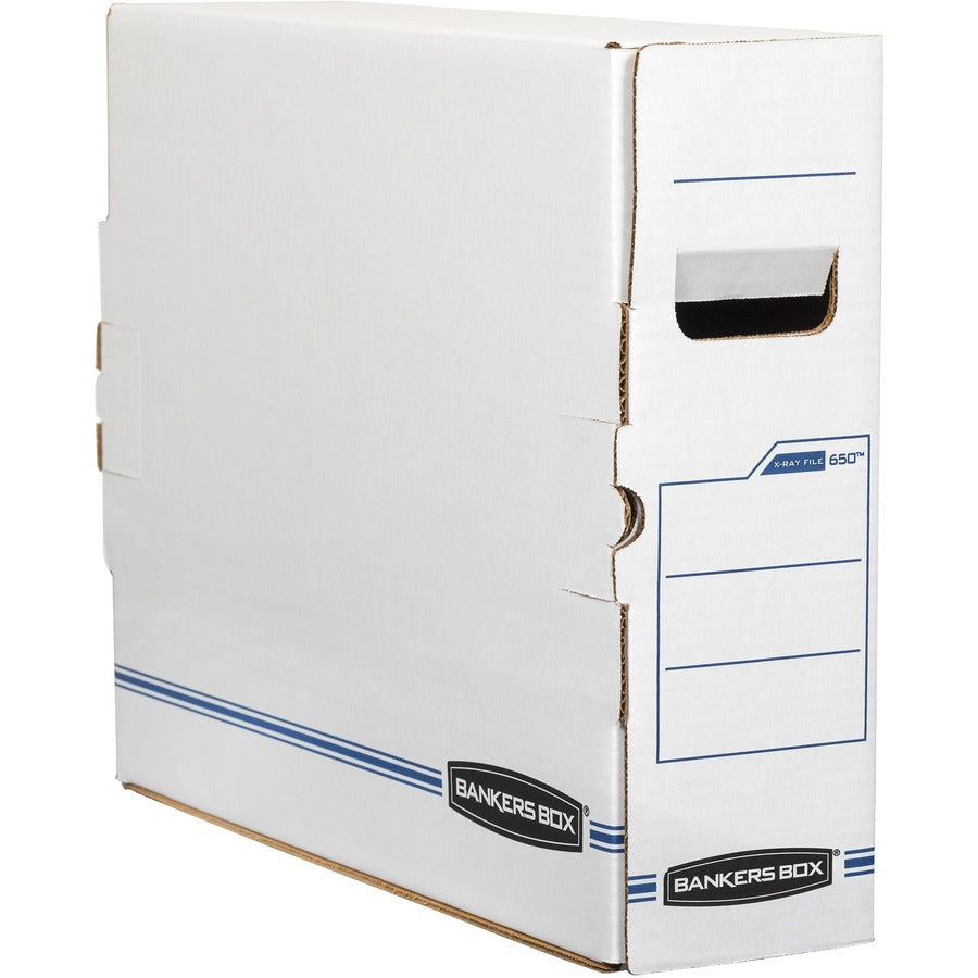 X-Ray Storage Boxes, 5" x 18.75" x 14.88", White/Blue, 6/Carton