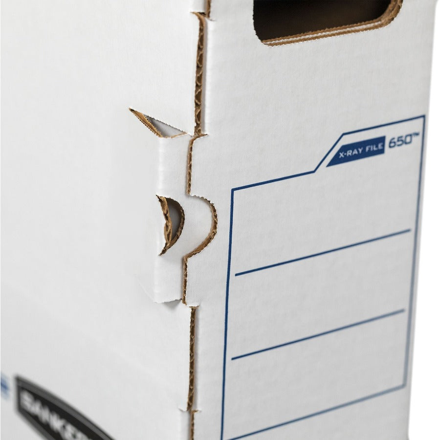 X-Ray Storage Boxes, 5" x 18.75" x 14.88", White/Blue, 6/Carton