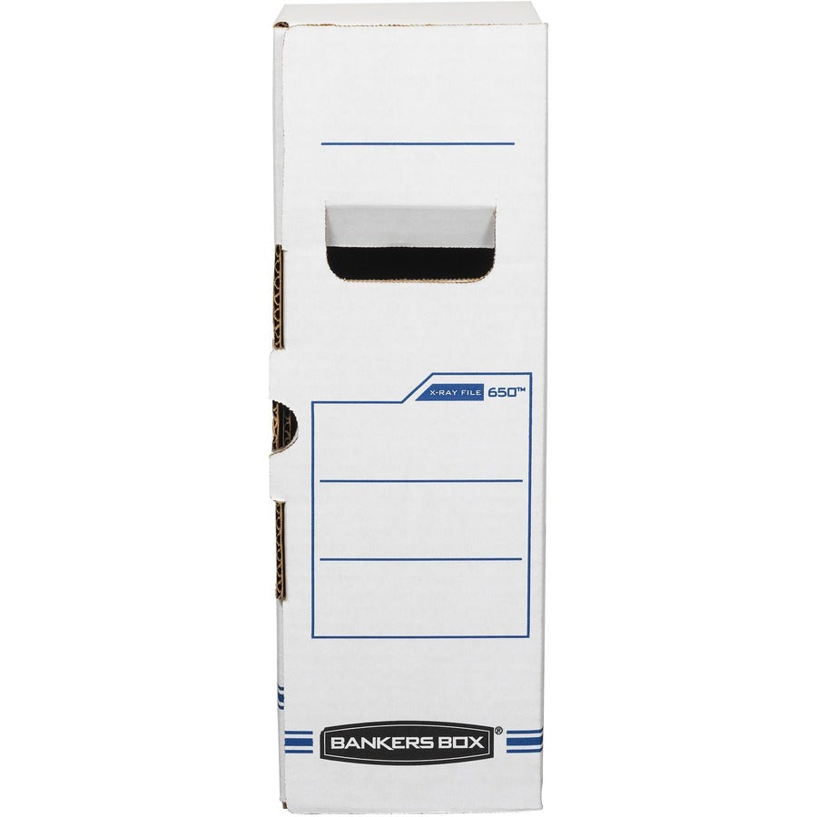 X-Ray Storage Boxes, 5" x 18.75" x 14.88", White/Blue, 6/Carton