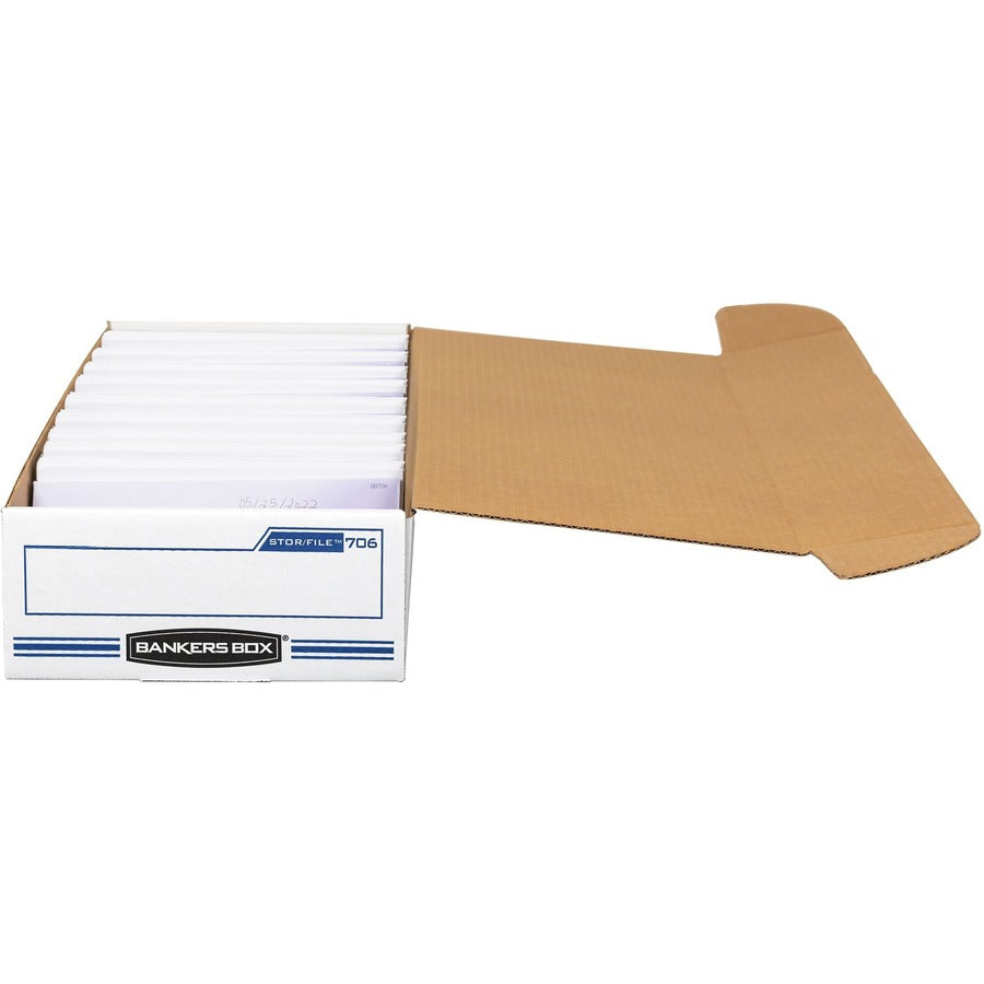 STOR/FILE Check Boxes, 9.25" x 25" x 4.13", White/Blue, 12/Carton