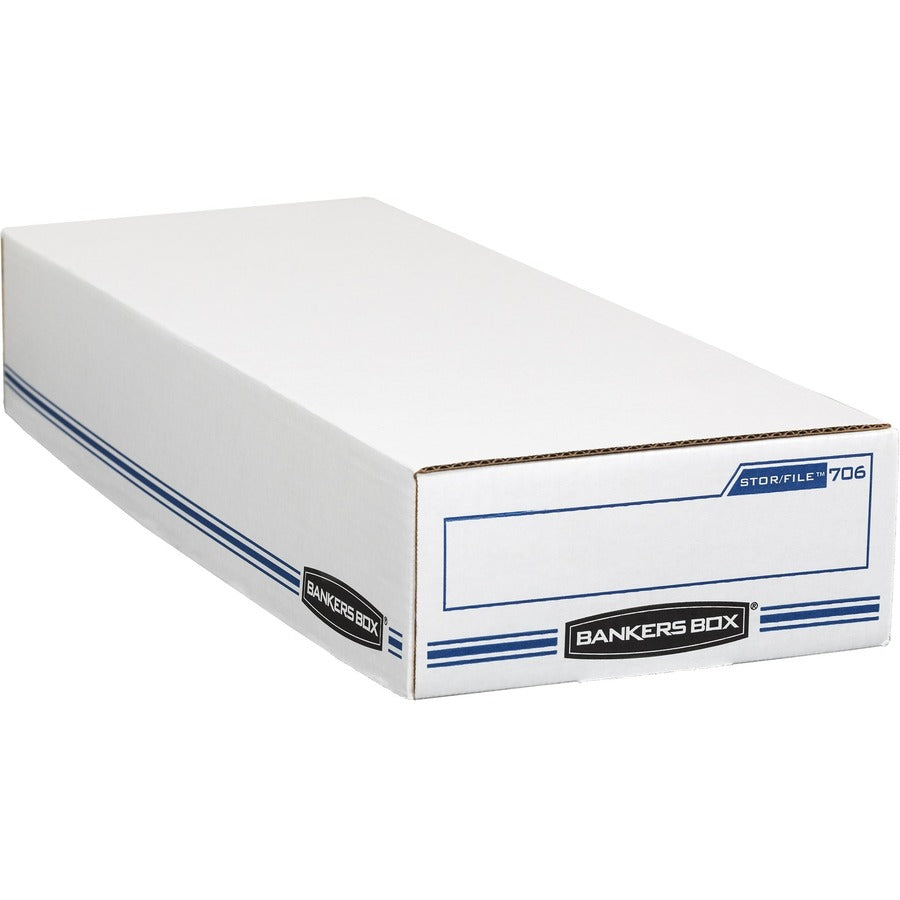 STOR/FILE Check Boxes, 9.25" x 25" x 4.13", White/Blue, 12/Carton