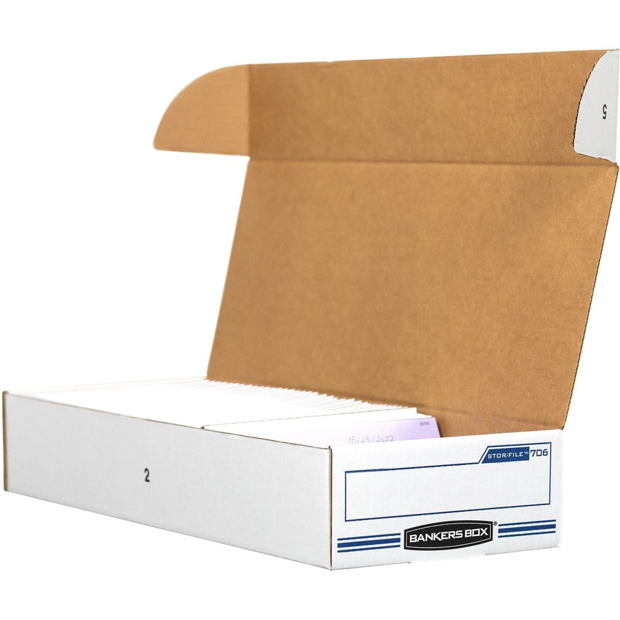 STOR/FILE Check Boxes, 9.25" x 25" x 4.13", White/Blue, 12/Carton