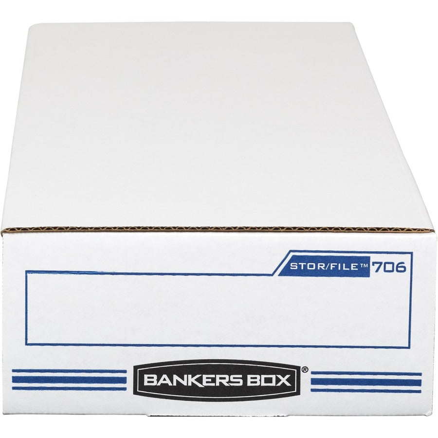 STOR/FILE Check Boxes, 9.25" x 25" x 4.13", White/Blue, 12/Carton