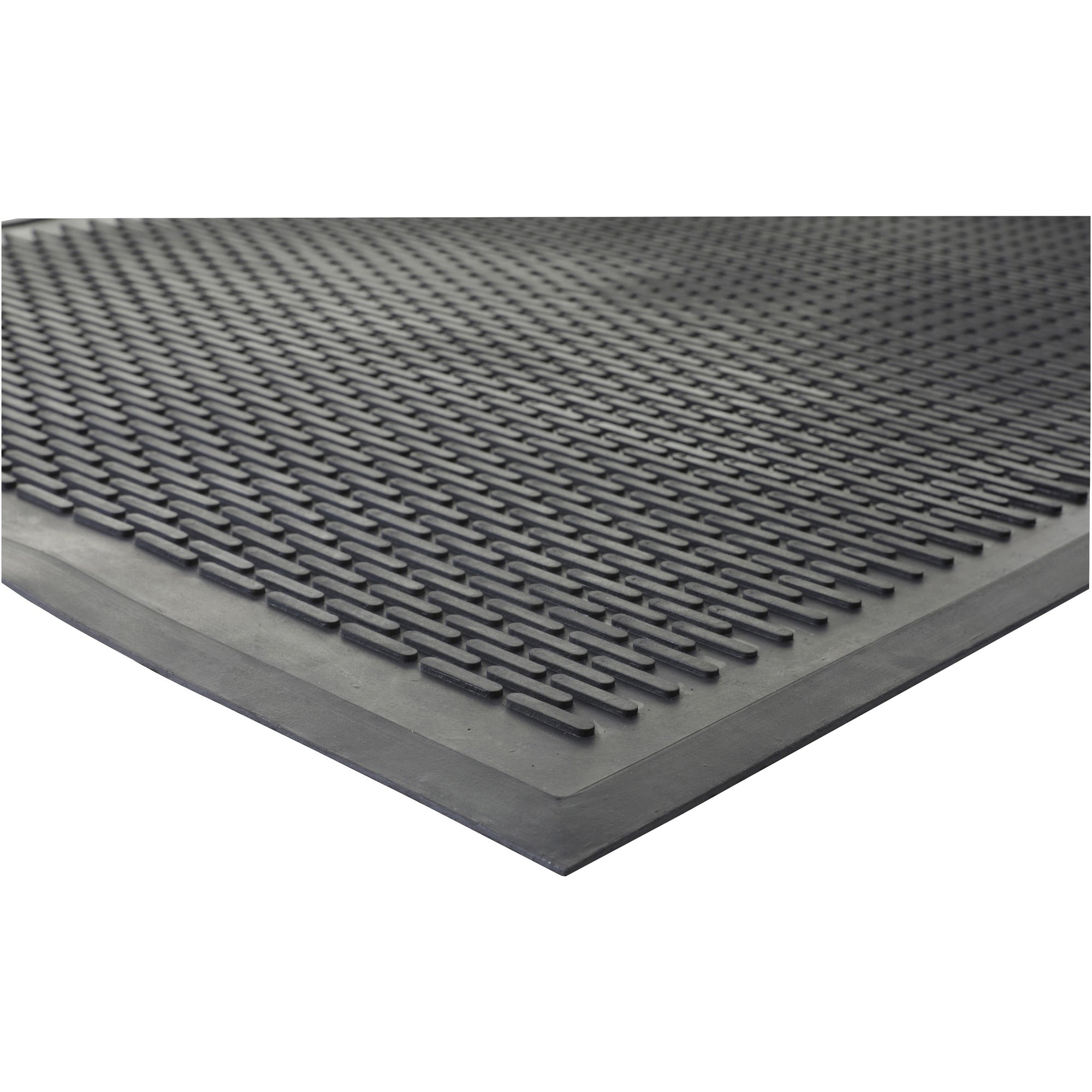 Genuine Joe Clean Step Scraper Floor Mats - Outside Entrance, Outdoor - 72" Length x 48" Width - Rubber - Black - 1Each - 