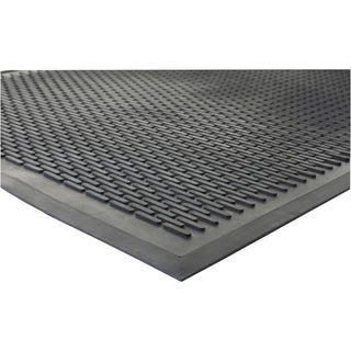Genuine Joe Clean Step Scraper Floor Mats - Outside Entrance, Outdoor - 72" Length x 48" Width - Rubber - Black - 1Each - 