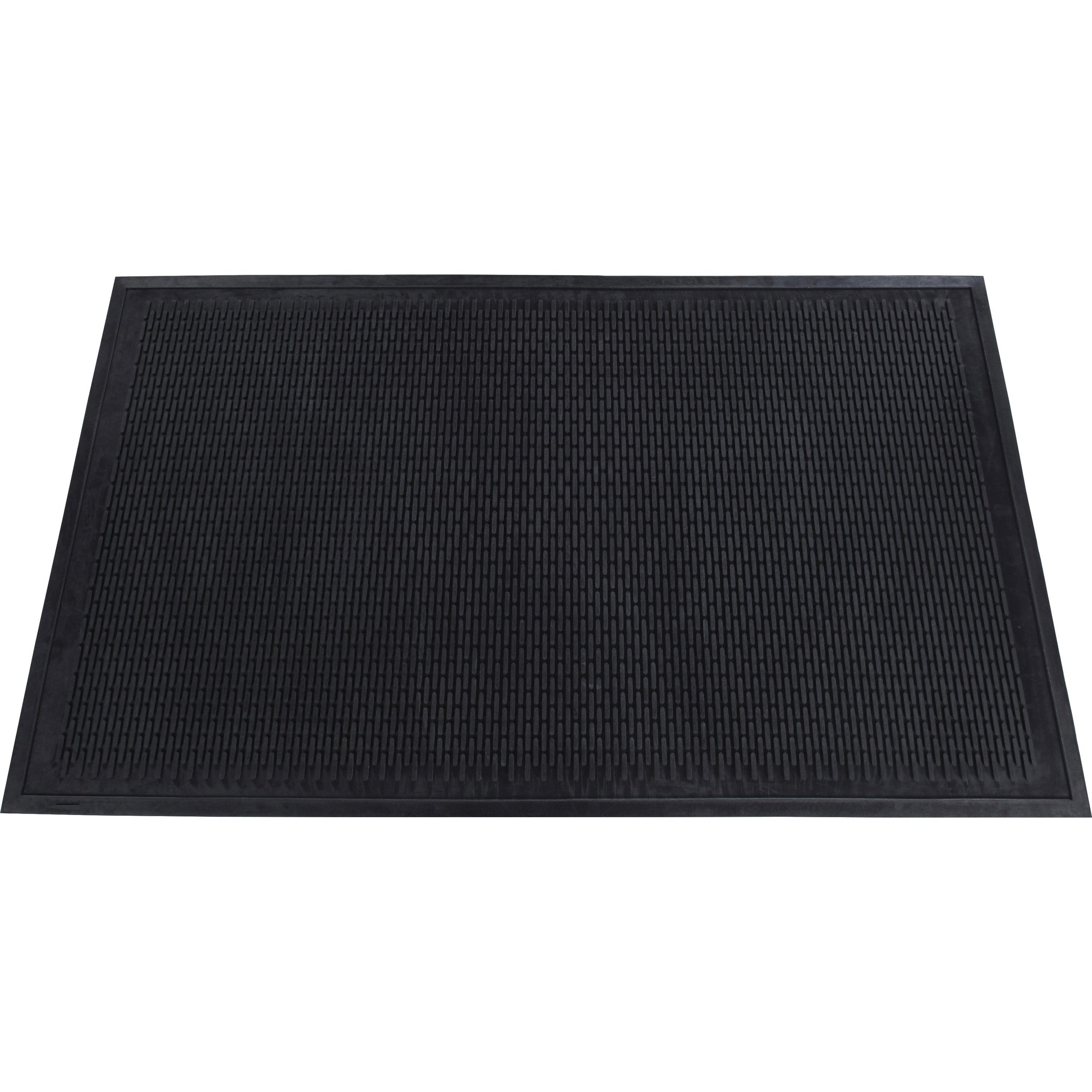 Genuine Joe Clean Step Scraper Floor Mats - Outside Entrance, Outdoor - 72" Length x 48" Width - Rubber - Black - 1Each - 