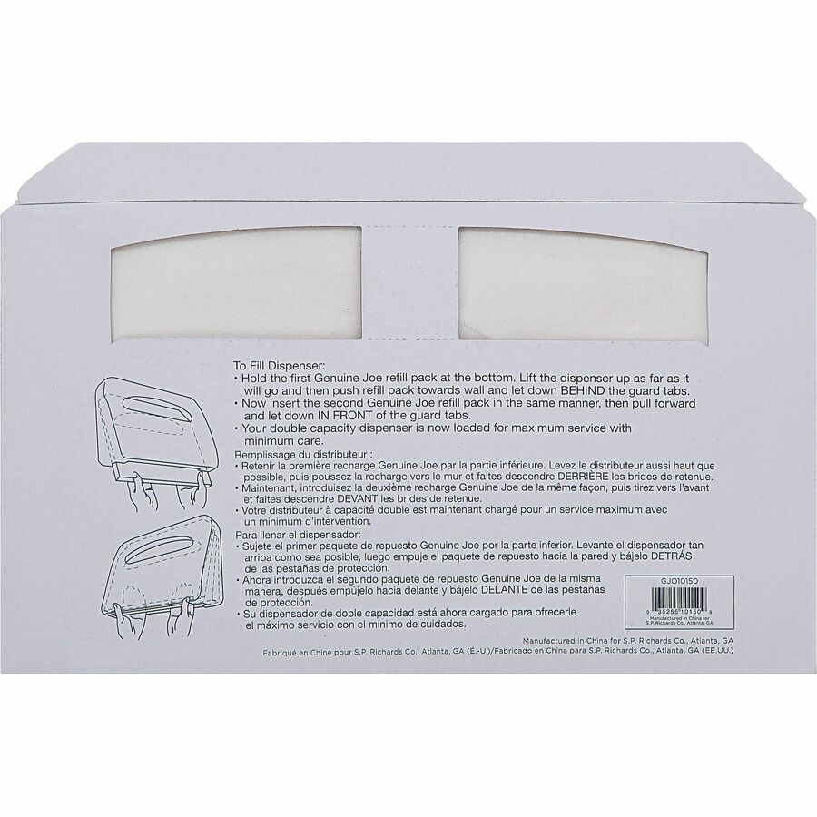 Genuine Joe Half-fold Toilet Seat Covers - Half-fold - For Public Toilet - 2500 / Carton - White