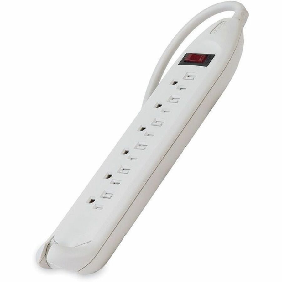 Power Strip, 6 Outlets, 12 ft Cord, White