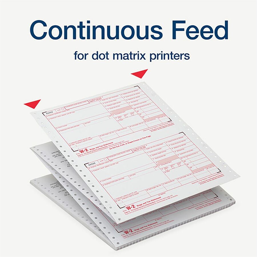 W-2 Tax Forms for Dot Matrix Printers, Fiscal Year: 2023, Six-Part Carbonless, 5.5 x 8.5, 2 Forms/Sheet, 24 Forms Total